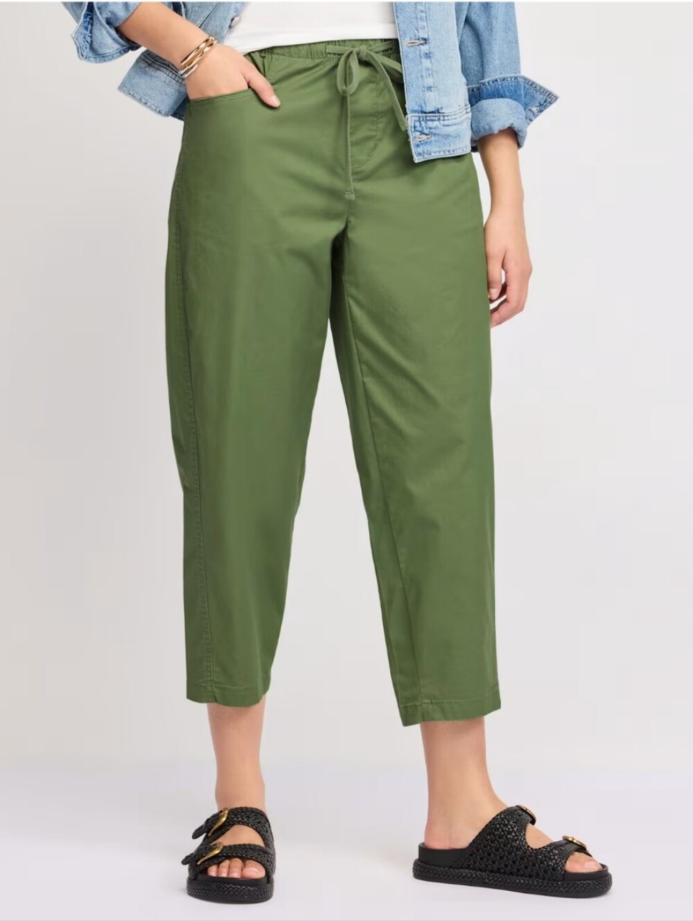 Market & Spruce Baron Poplin Barely Barrel Cropped Pant- M